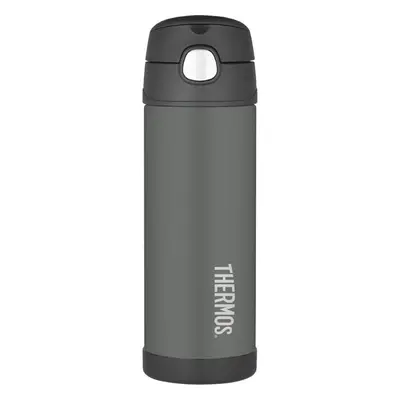 THERMOS Dětská termoska s brčkem - černá 0,47