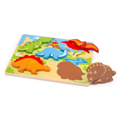 Bigjigs Toys Hrubé vkládací puzzle dinosauři