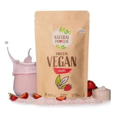 Natural Protein Veganský protein - Jahoda, 350g