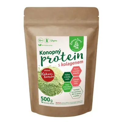 Zelená Země Konopný protein s kolagenem, 500 g