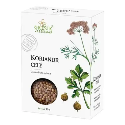 Valdemar Grešík - Natura s.r.o. Koriandr celý 30 g GREŠÍK Dobré koření