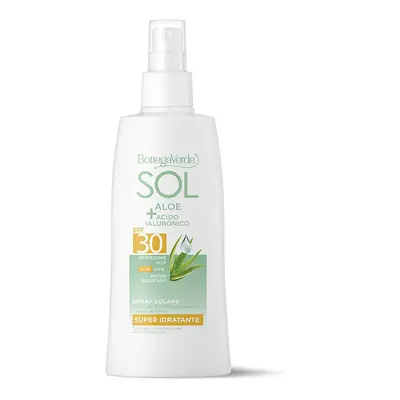 Bottega Verde SOL ALOE + KYSELINA HYALURONOVÁ - Voděodolný sprej na opalování SPF 30, 200 ml