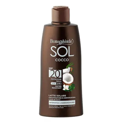 Bottega Verde SOL Voděodolné mléko na opalování SPF20, Kokos, 200ml