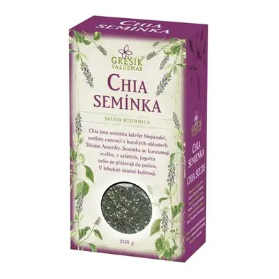 Valdemar Grešík - Natura s.r.o. Chia semínka 200 g GREŠÍK (semena šalvěje hispánské)