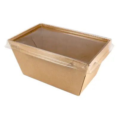 EcoPack Papírový box / miska EKO na salát 149x98x75 mm hnědý s transp. víčkem bal/50 ks Balení: 