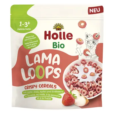 Holle Bio Dětské cereálie Lama Loops s jahodou a jablkem pro děti od 1 roku, 125 g