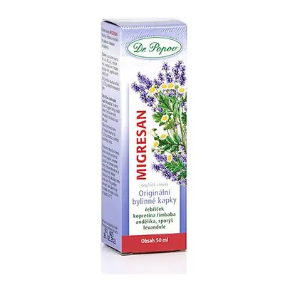 Migresan, originální bylinné kapky, 50 ml Dr. Popov