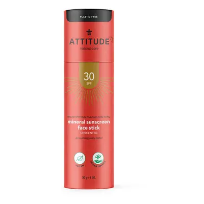 100% minerální ochranná tyčinka na obličej a rty ATTITUDE (SPF 30) bez vůně 30 g