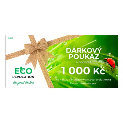 Dárkový poukaz EcoRevolution - 1 000 Kč Varianta poukazu: Elektronický poukaz