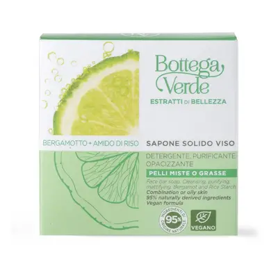 Bottega Verde Tuhé pleťové mýdlo - Bergamot a Rýžový škrob, 75g