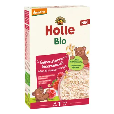 Holle Bio Müsli s kousky jahod a malin pro děti od 12. měsíce, 200 g