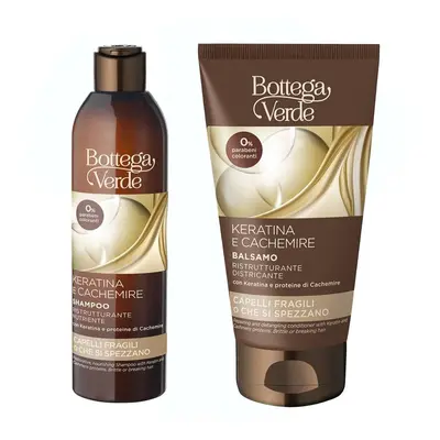 Bottega Verde KERATIN A KAŠMÍR Šamponu a kondicionér, 250 ml + 150 ml