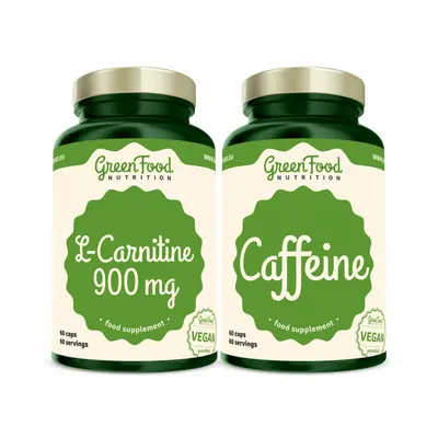 GreenFood Nutrition L-Carnitin 900mg 60 kapslí + Caffeine 60 kapslí