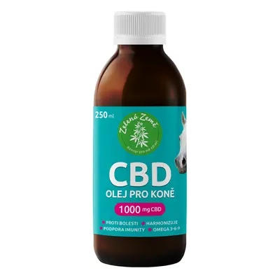 Zelená Země CBD olej pro koně 1000 mg, 250 ml