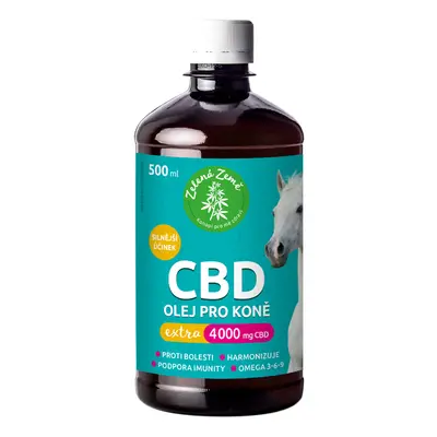 Zelená Země CBD olej pro koně Extra 4000 mg, 500 ml