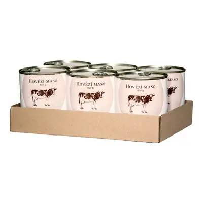 Bohemia Pet Food SIX PACK BOHEMIA Hovězí maso ve vlastní šťávě 800g