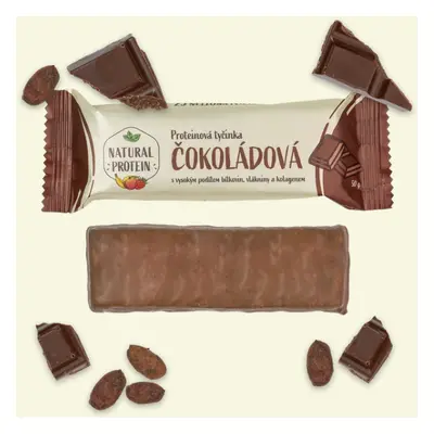 Natural Protein Proteinová tyčinka s kolagenem, čokoládová, 50g