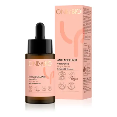 OnlyBio Obnovující noční pleťové sérum Anti Age Elixir- s avokádem a rostlinným retinolem, 30 ml