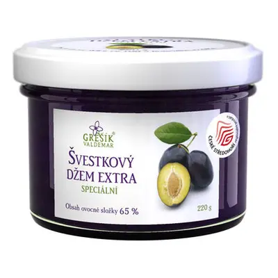 Valdemar Grešík - Natura s.r.o. Džem Švestkový extra Speciální 220 g GREŠÍK