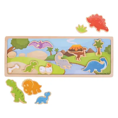 Bigjigs Toys magnetické puzzle dinosauři