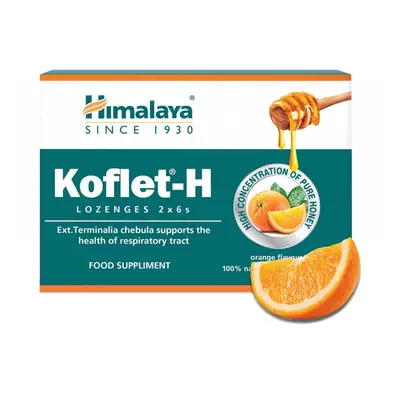 Himalaya Koflet-H s medem a pomerančem, 12 pastilek