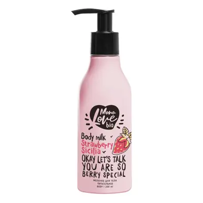 BISOU Bio MonoLove - Vyživující tělové mléko - Jahoda-Sicília, 200ml