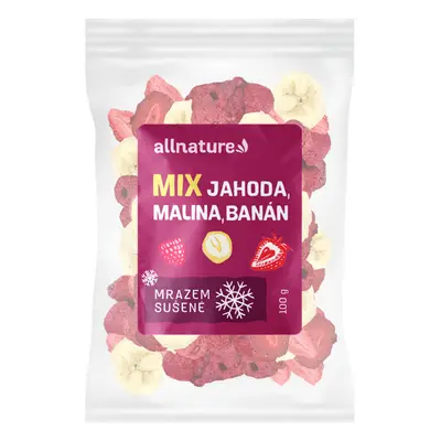 Allnature Mix lyofilizovaného ovoce - jahoda, malina, banán, 100 g