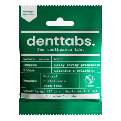 DENTTABS přírodní zubní pasta v tabletách s fluoridem 125 ks