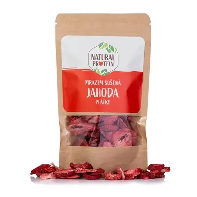 Natural Protein Mrazem sušené jahody- plátky, 25g