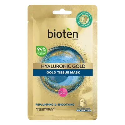 BIOTEN Hyaluronic Gold pleťová maska, 1 ks