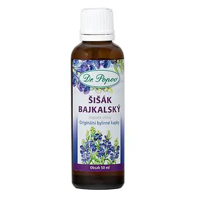 Šišák bajkalský, originální bylinné kapky, 50 ml Dr. Popov