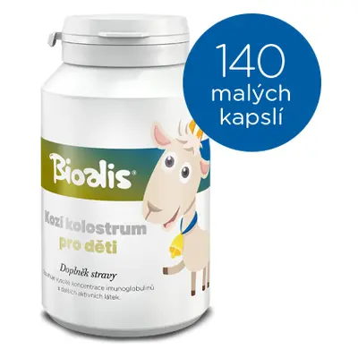 BIOALIS Kozí kolostrum pro děti, 140 kapslí