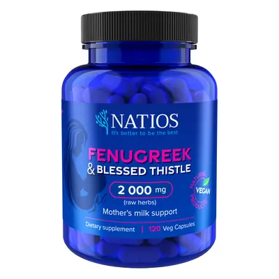 Natios Fenugreek & Blessed Thistle - Pískavice & Benedikt 2000 mg, 120 kapslí