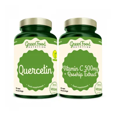 GreenFood Nutrition Quercetin 90 kapslí + Vitamin C 500mg 60 kapslí