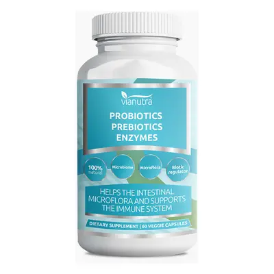 Vianutra Probiotics Prebiotics Enzymes, 60 kapslí