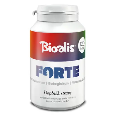 BIOALIS Forte- kozí kolostrum, betaglukan a vitamin C a D Počet kapslí: 120 kapslí