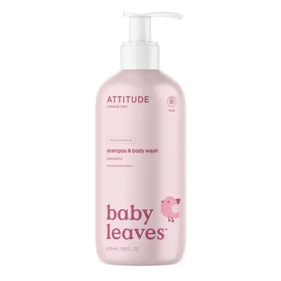 Dětské tělové mýdlo a šampon (2 v 1) ATTITUDE Baby leaves bez vůně 473 ml