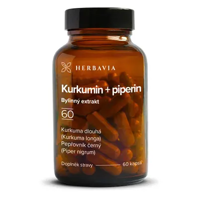 Herbavia Kurkumin + piperin, 60 kapslí