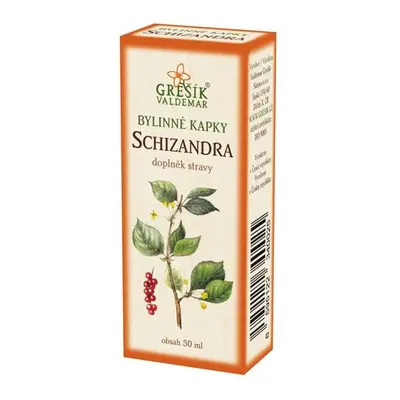 Valdemar Grešík - Natura s.r.o. Schizandra kapky 50 ml GREŠÍK-Z-40% líh, Bylinné kapky