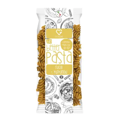 GOODIE Těstoviny superfood - Kurkuma s pepřem - Fusilli BIO 250 g