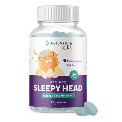 FutuNatura Kids SLEEPY HEAD – Gumové bonbony pro děti na podporu spánku,30 ks