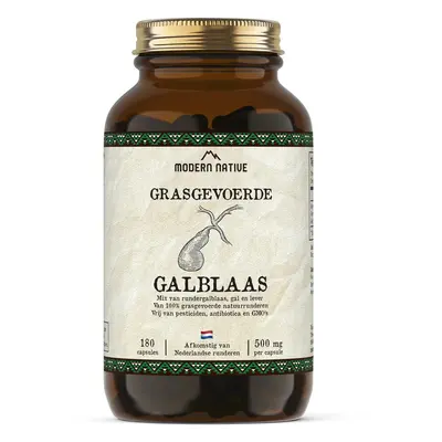 Modern Native Galblaas Sušený hovězí žlučník v kapslích, 500 mg, 180ks