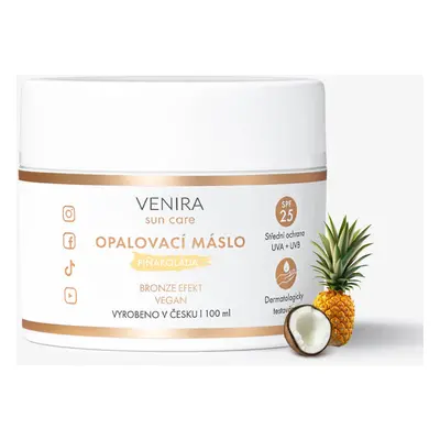 VENIRA opalovací máslo, bronze, SPF 25, piňakoláda, 100 ml