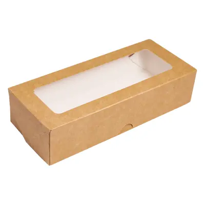 EcoPack Papírový box EKO na jídlo 170x70x40 mm hnědý s okénkem 500 ml bal/50 ks Balení: 250