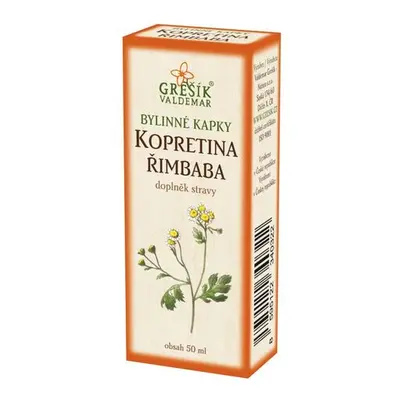 Valdemar Grešík - Natura s.r.o. Kopretina řimbaba kapky 50 ml GREŠÍK-Z-40% líh, Bylinné kapky