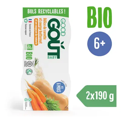 Good Gout BIO Pyré z máslové dýně a mrkve (2x190 g)