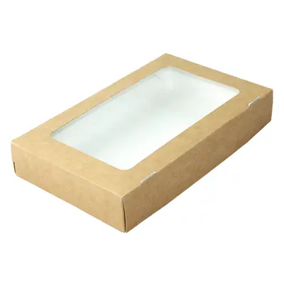 EcoPack Papírový box EKO na jídlo 260x150x40 mm hnědý s okénkem 1450 ml bal/50 ks Balení: 500