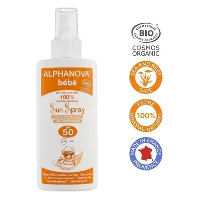 Alphanova Bébé Opalovací mléko ve spreji pro miminka SPF 50 125 ml