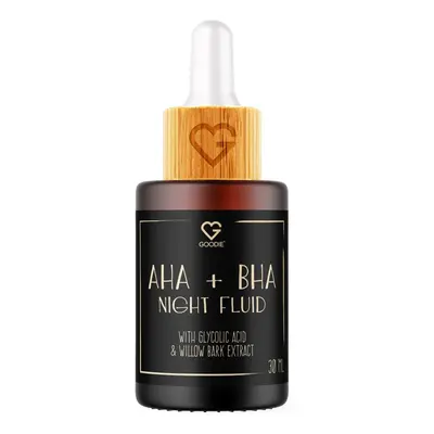 GOODIE AHA + BHA Noční fluid s kyselinou glykolovou a extraktem z vrbové kůry, 30 ml