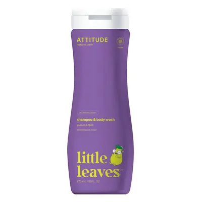 Dětské tělové mýdlo a šampon (2 v 1) ATTITUDE Little leaves s vůní vanilky a hrušky 473 ml